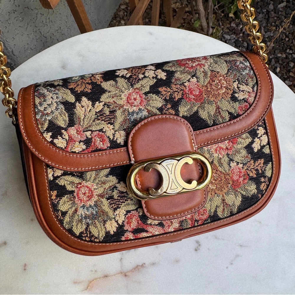 Celine Floral Jacquard Chain Maillon Triomphe - Picture 3 of 14